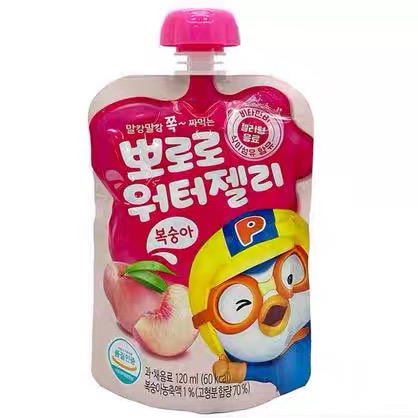 啵乐乐水蜜桃味果冻吸吸袋装120ml 商品图0