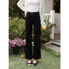 鹿向南「春日絮语」黑色牛仔裤女春夏季新款显瘦微喇垂感高腰长裤 商品缩略图2