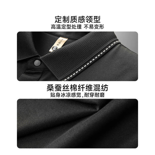 【桑蚕丝亚麻】【DG】大依优型大码男装夏季翻领POLO衫短袖上衣棉质商务休闲百搭T恤300斤 商品图3