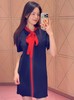 F022758春夏新款撞色蝴蝶结系带polo连衣裙 商品缩略图2