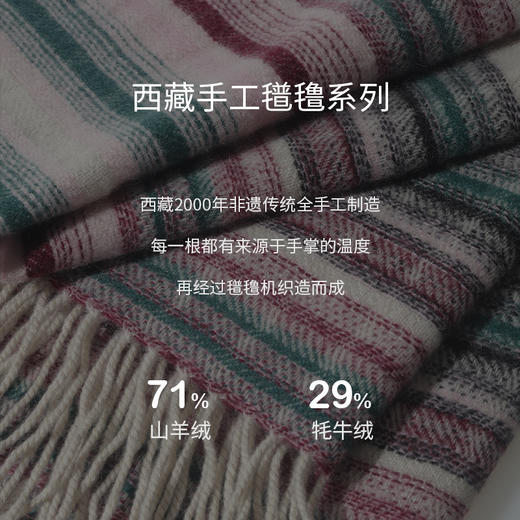 西藏手工氆氇羊绒披肩 SJF95P554A 商品图2