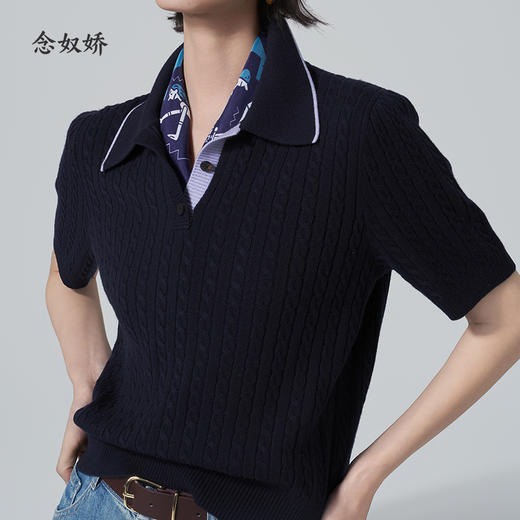 【商场同款】CNK6358 “ 双色绞花POLO毛衫 ” 软糯轻奢 穿不腻的毛衫 10年不过时 商品图9