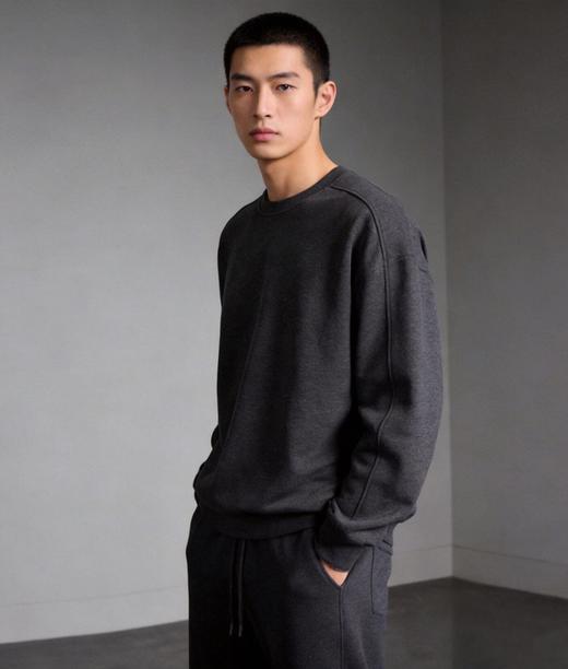 【减压圆领卫衣】400g男士2026春新品圆领卫衣套装上衣松弛老钱风减压无龄款 商品图1