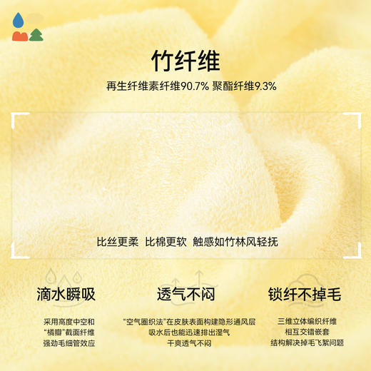 [屁侠推荐]滴水瞬吸大浴巾 森林棠柔软亲肤竹纤维浴巾透气不易掉毛家用洗澡大浴巾24161407 商品图3