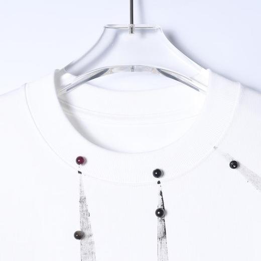 SG8710SDSA男装2026新款夏季轻奢手工刷漆做旧印花时尚百搭短袖T恤 商品图2