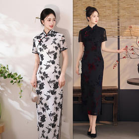 新中式黑色原创绝美旗袍2026新款中老年气质高级感收腰显瘦日常穿旗袍166033