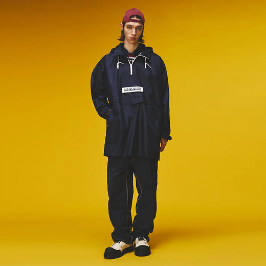 Napapijri 中性Martine Rose联名 Rainforest Axl 字母徽标贴片连帽雨衣 蓝色 NP0A4FI2B2Q1 商品图8