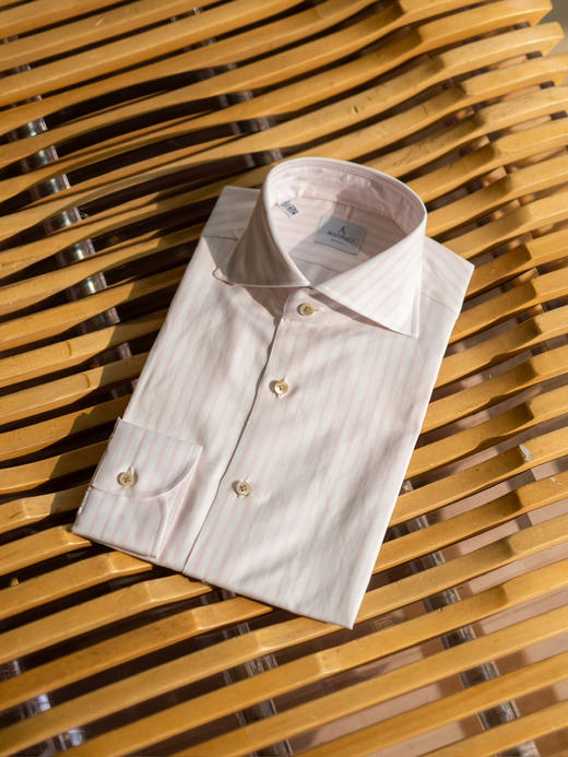 Avino 粉色条纹棉麻衬衫 商品图0