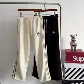 F022739早春抽绳设计卫裤宽松直筒裤拖地长裤