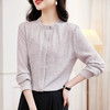 KQ-重磅真丝上衣女长袖衬衫2026春装新款韩版洋气纯色桑蚕丝上衣小衫 商品缩略图2