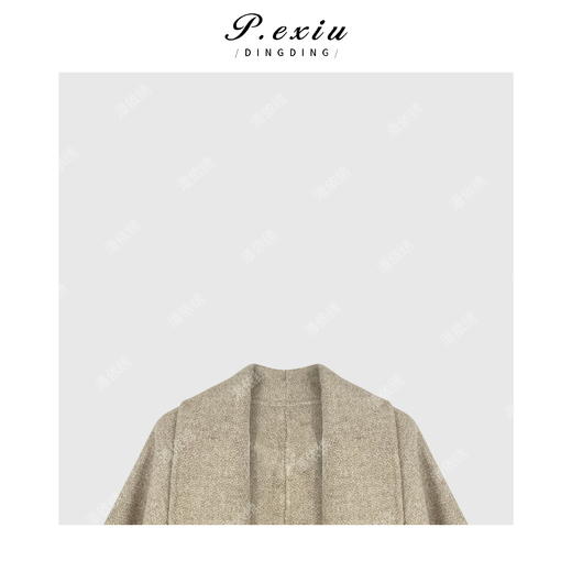 A002潘依绣丁丁宠粉羊-毛轻奢感气质垂感绑带大衣Q1229 商品图1