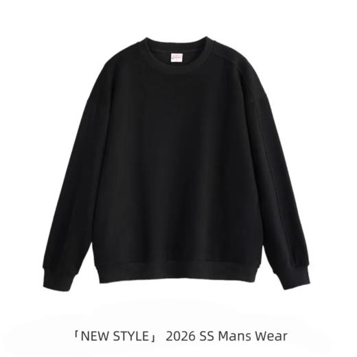 【减压圆领卫衣】400g男士2026春新品圆领卫衣套装上衣松弛老钱风减压无龄款 商品图6