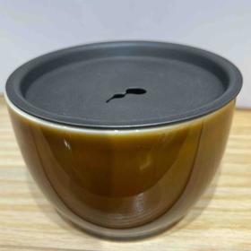 酱釉锡盖葫芦建水