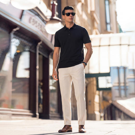 【醋酸纤维】【DG】大依优型大码男装夏季醋酸纤维POLO衫短袖凉感商务休闲百搭T恤300斤 商品图1