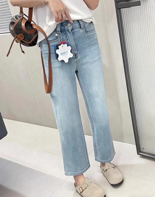 F022723四面弹雪醋酸浅色牛仔裤显瘦显腿直法棍裤女小个子九分直筒裤 商品图12