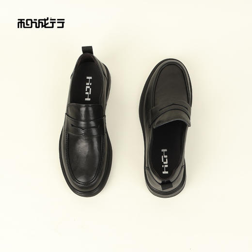 和诚行2026春季新款舒适休闲皮鞋一脚蹬豆豆乐福鞋男式商务鞋1370152 商品图3