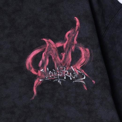 26T78SDSA男装2026新款做旧水洗短袖T恤红焰刺绣设计感宽松圆领上衣 商品图3