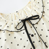 全棉双层纱~26新款荷叶领睡衣少女款家居服带 复古波点/千鸟格 洋气俏皮 蝴蝶结系长袖睡衣套装 商品缩略图2