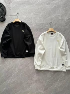 F022791黑金限定款四叶草银狐绒圆领卫衣