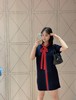 F022758春夏新款撞色蝴蝶结系带polo连衣裙 商品缩略图6