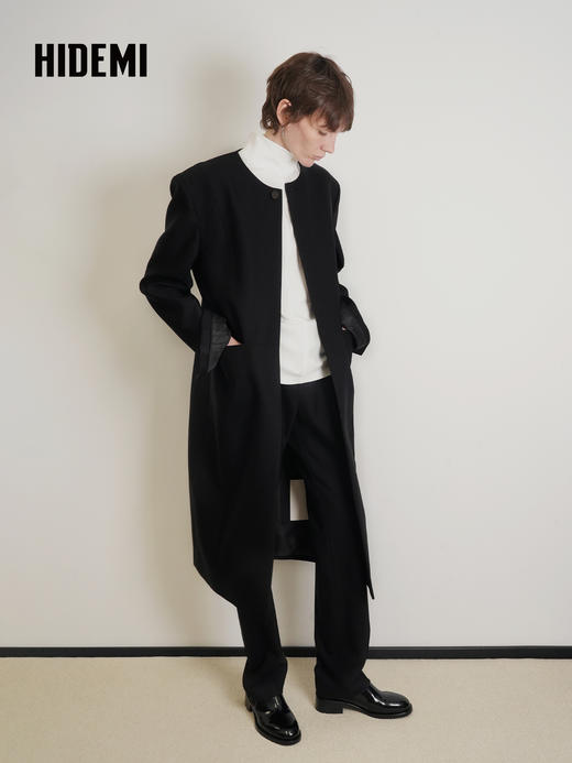 HIDEMI 绵羊毛经典立裁褶裥显瘦锥裤西裤长裤 商品图5
