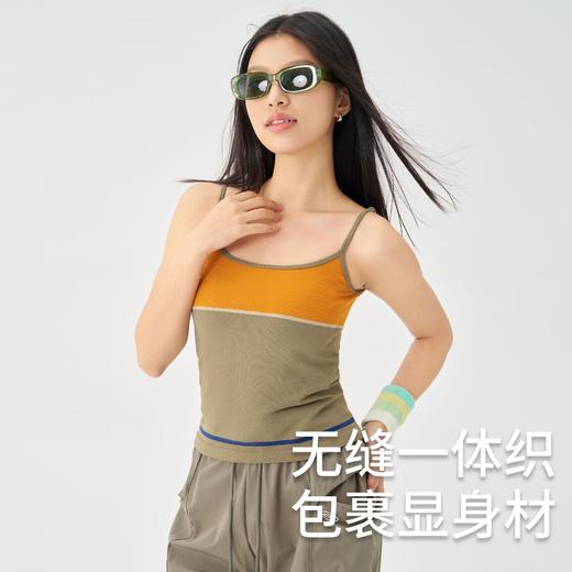 【路路精选】新款高弹运动跑步吸湿速干运动背心修身显瘦时尚撞色拼接瑜伽服女 商品图1