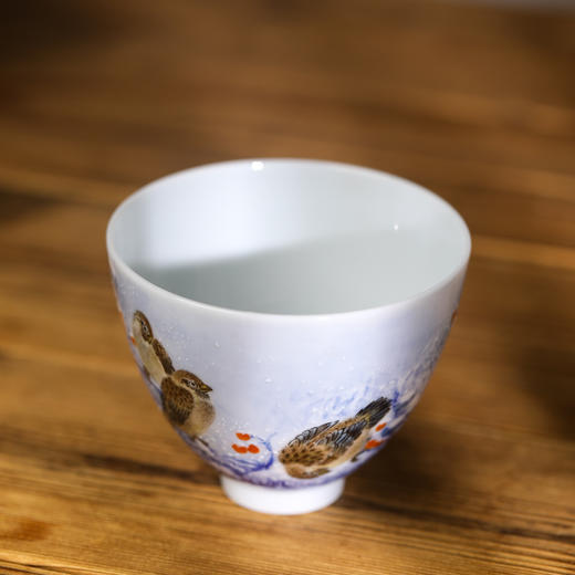 一儒堂 青花雪锦鸡红花果杯 商品图1