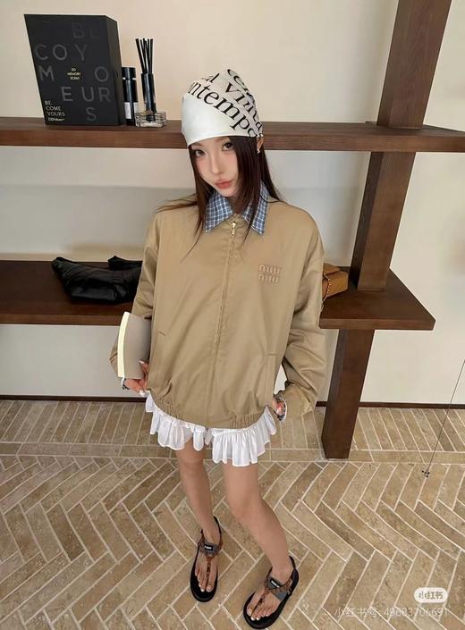 F022766设计感双领复古格纹工装夹克外套 商品图7