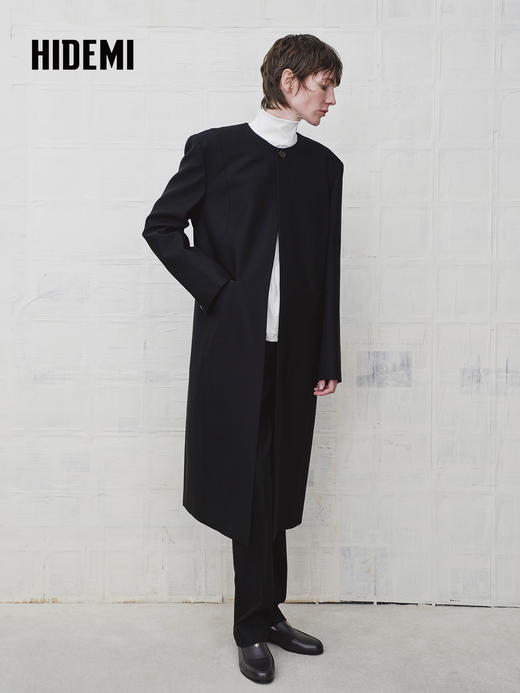 HIDEMI 绵羊毛经典立裁褶裥显瘦锥裤西裤长裤 商品图3