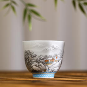 一儒堂 珐琅料边雪景铃铛杯