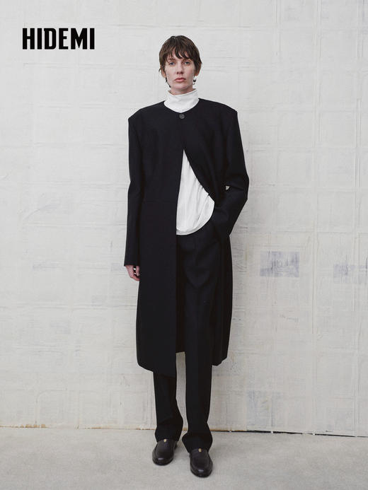HIDEMI 绵羊毛经典立裁褶裥显瘦锥裤西裤长裤 商品图1