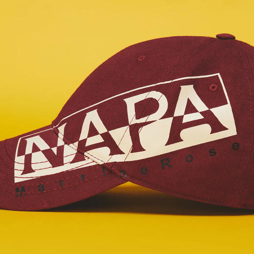 Napapijri 中性字母徽标印花棉质棒球帽 酒红色 NP0A4H9IR1E1 商品图4
