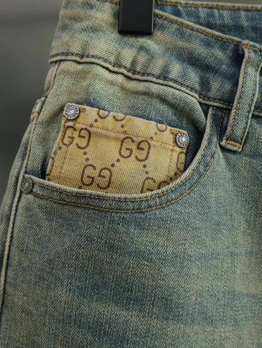 F022772士水洗休闲柔软舒适修身款牛仔裤长裤 商品图5