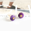 【天然正品】AU750黄金镶天然皇家紫色圆形舒俱来耳钉230126NJM27 商品缩略图2