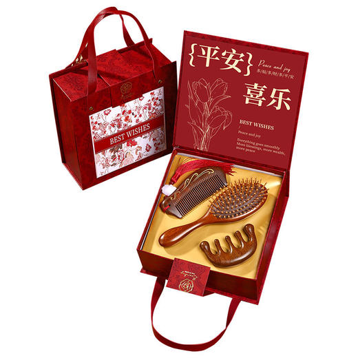 【以梳为礼❗檀木梳礼盒】三八妇女节礼物送妈妈丈母娘生日老师长辈实用高端檀木梳新年礼盒。rg 商品图4