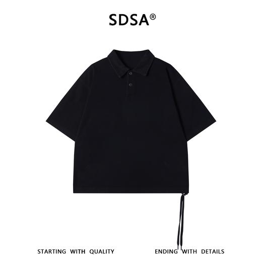 SDSA男装2026新款潮牌短袖polo衫男女同款宽松落肩抽绳下摆半袖 商品图0