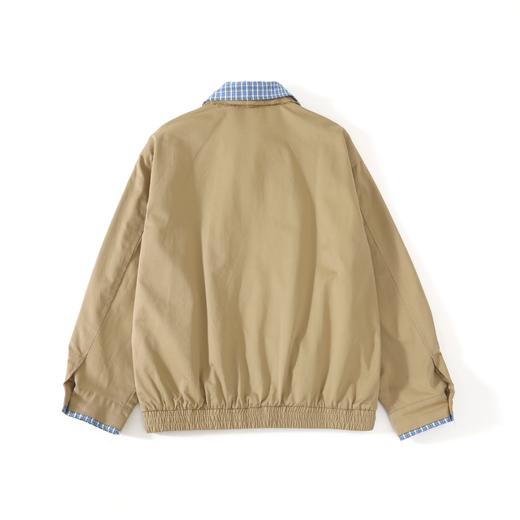 F022766设计感双领复古格纹工装夹克外套 商品图1