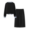 F022724套头翻领上衣直筒高腰半身裙两件套卫衣套装 商品缩略图10