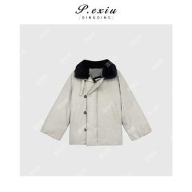 A008潘依绣丁丁宠粉90白鸭绒 百搭时尚可拆卸毛领羽绒服 Q2348