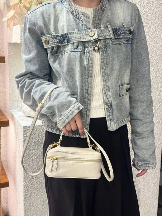 ysl mini 白金 羊皮 菱格纹 化妆包 商品图2