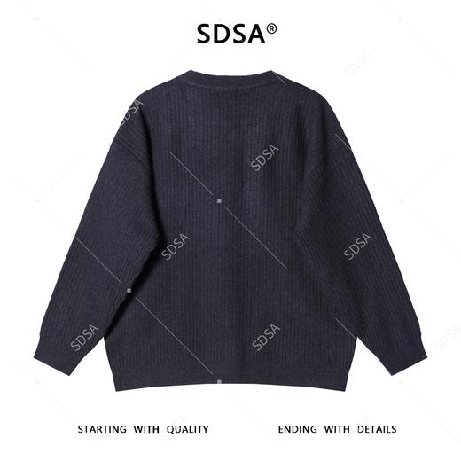 SDSA男士秋冬新款痞帅男装韩版撞色竖纹圆领假两件毛衣慵懒风毛衣 商品图4