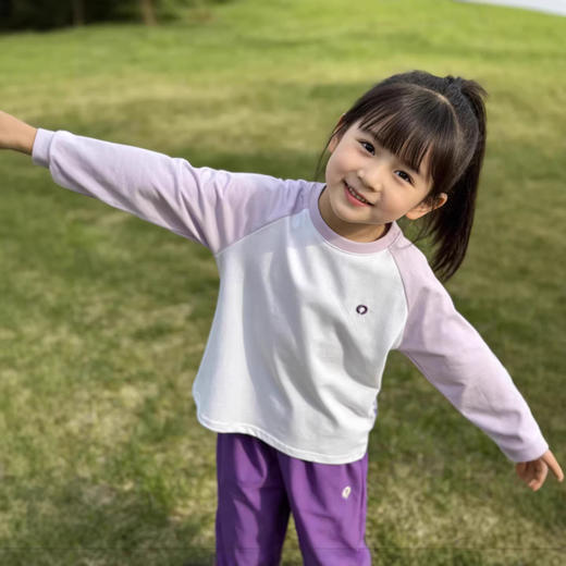 儿童春款三件套！2026条纹插肩圆领衫撞色拼接长袖插肩打底三件套装！ 商品图1