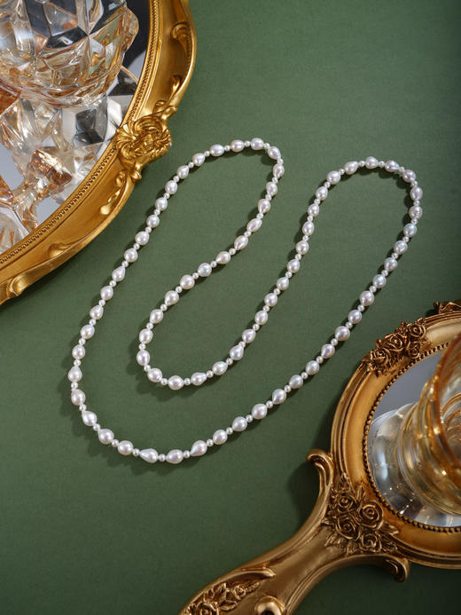 子佩集【珍爱流年】银S925珍珠惜王妃套链项链【PM2179-XF】大小间隔2602 商品图2