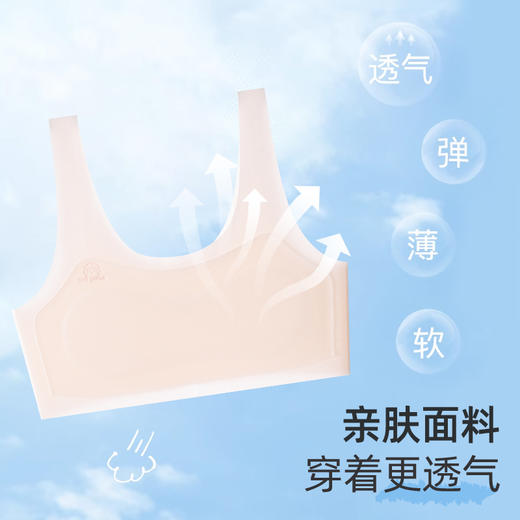 【2件装】杭拍N883少女文胸一阶段防凸点薄款内衣 浅绿/浅肤/浅粉/米白 商品图3