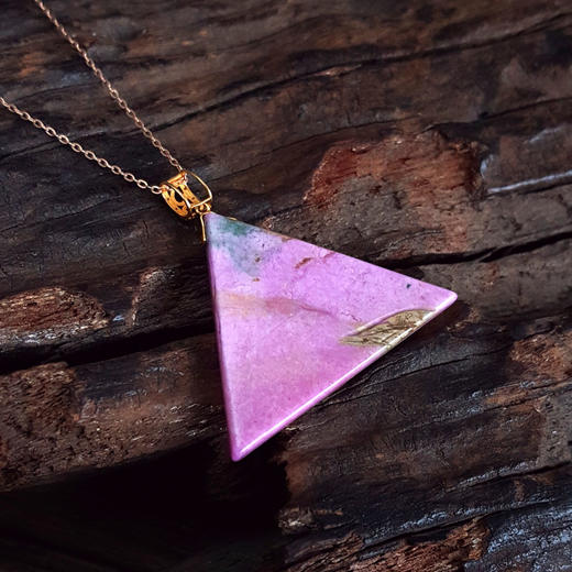 【天然正品】AU750黄金镶天然樱花粉雕九尾狐图案舒俱来（灵气、吉祥）吊坠项链31.1*31.4*4.0MM（皆取最大值）230126NJM22 商品图5