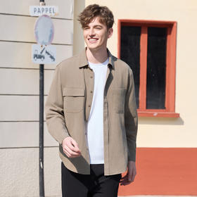 半身缘男装 春季复古韵味工装感休闲百搭衬衫261312U01010204