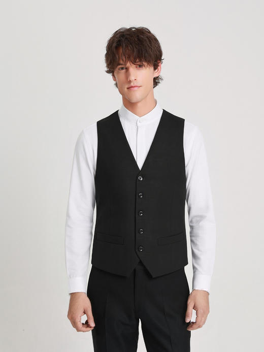 callisto咖色绵羊毛混纺马甲 商品图2