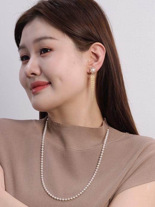 【挚友限定】太阳花-18K金Akoya珍珠流苏耳夹 商品图1