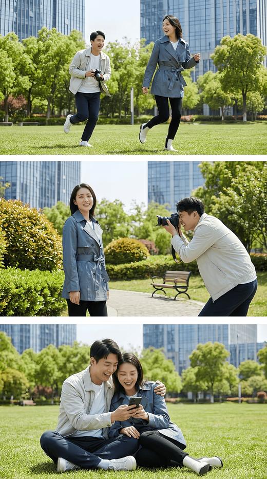 造型袖捏褶翻领收腰系带中长款外套 商品图5