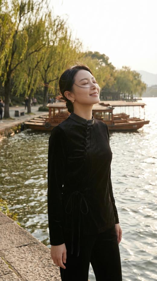 腰撞色显瘦超模微喇裤 商品图3